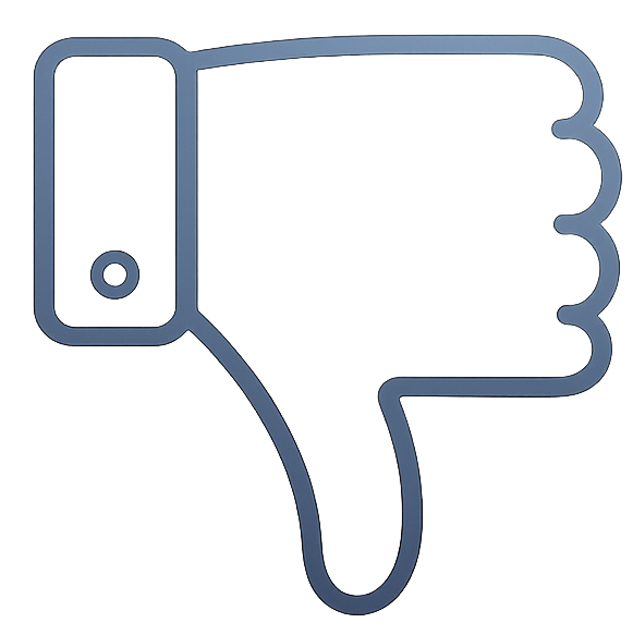 Thumbs-down icon representing negative guest experience from poor wireless connectivity